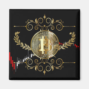 Bitcoin Gold Coin Money Design Magnet