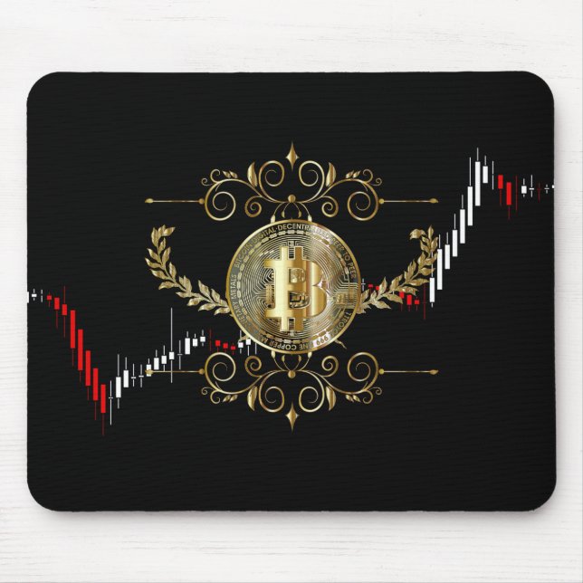 Bitcoin Gold Coin Red Black Mouse Pad (Front)