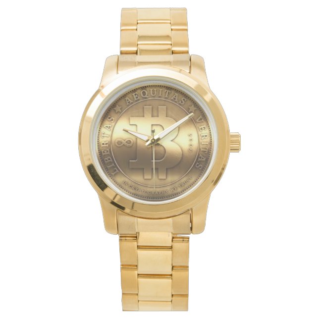 Bitcoin Golden Clock Watch (Front)