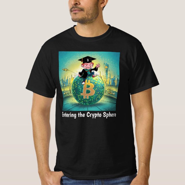 Bitcoin Graduation Black T-Shirt (Front)
