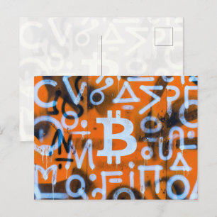 "Bitcoin Graffiti" (Style #1) Street Art Postcard