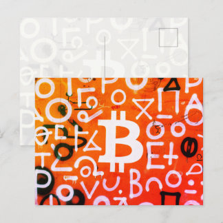 "Bitcoin Graffiti" (Style #7) Street Art Postcard