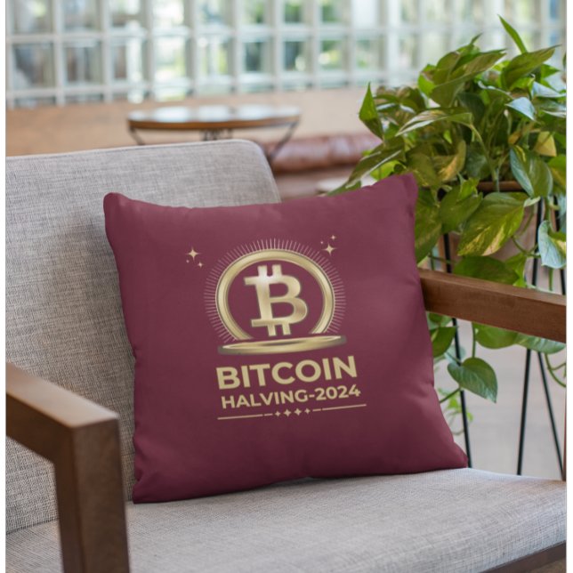 BITCOIN HALVING 2024 Crypto Digital Currency   Cushion (Creator Uploaded)