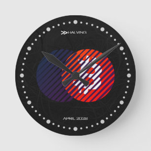 Bitcoin Halving 2028 (Style: 2 / Miami) Round Clock