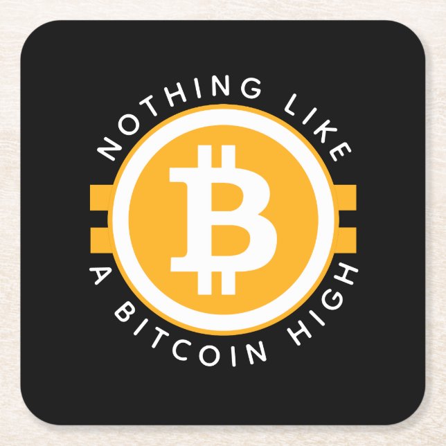 Bitcoin High Square Paper Coaster (Front)