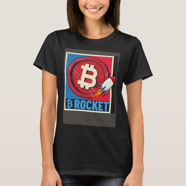 Bitcoin  Hodler Bitcoin Rocket Course Explosion T-Shirt (Front)