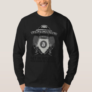 Bitcoin Hodler Going To The Moon Ufo Alien Spacesh T-Shirt