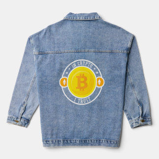 Bitcoin In Crypto I Trust Cryptocurrency Blockchai Denim Jacket