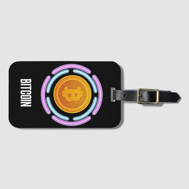 bitcoin led  luggage tag (Front Horizontal)