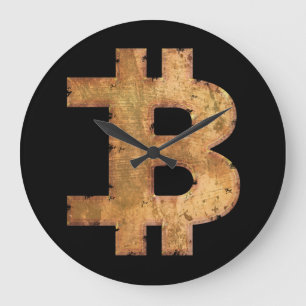 BITCOIN LETTER B VINTAGE CRYPTOCURRENCY GIFT LARGE CLOCK