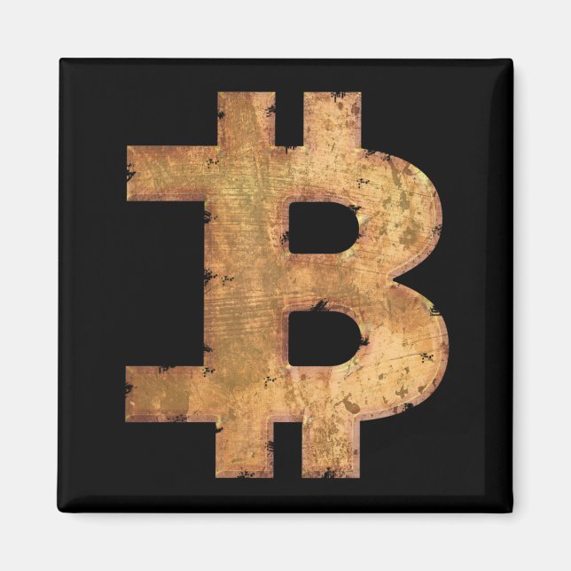 BITCOIN LETTER B VINTAGE CRYPTOCURRENCY GIFT MAGNET (Front)