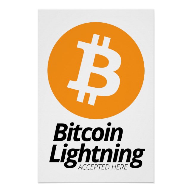 Bitcoin Lightning Accepted Here Poster (Front)