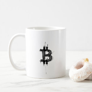Bitcoin Line Art Logo (Black ₿) Coffee Mug