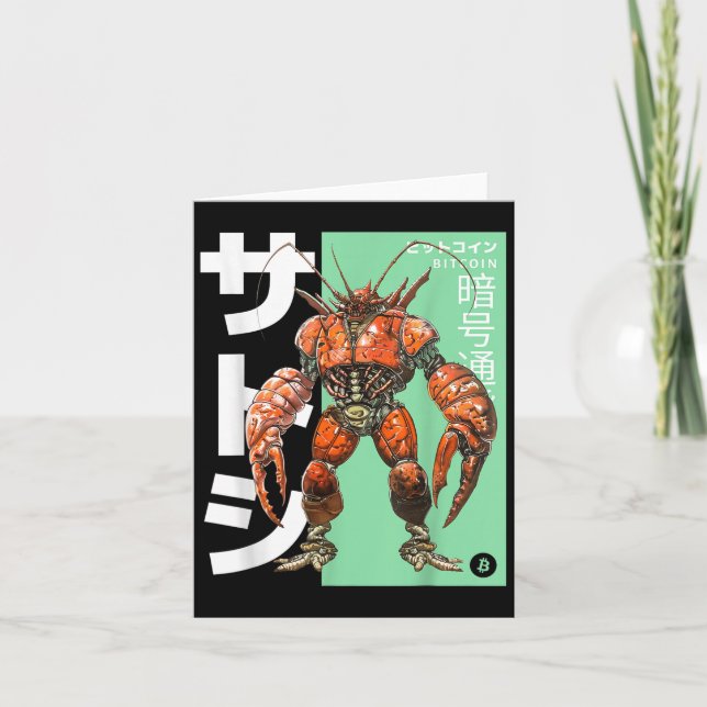 Bitcoin Lobster (btc Crypto Statement &amp; Anime  Card (Front)
