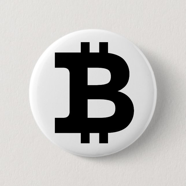 Bitcoin logo 6 cm round badge (Front)