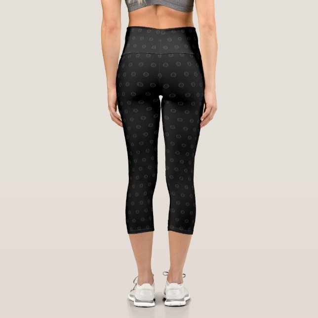 Bitcoin Logo Black Capri Leggings (Back)