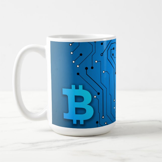 Bitcoin logo coffee mug (Left)