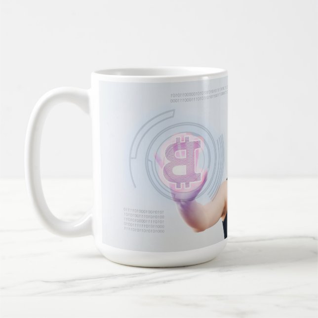 Bitcoin logo coffee mug (Left)