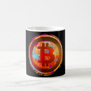 Bitcoin Logo ; Colourful Art Coffee Mug