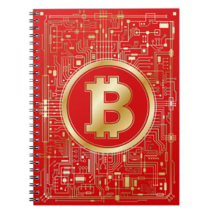 Bitcoin Logo Crypto Circuit Board Cryptocurrency Notebook