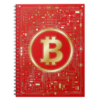 Bitcoin Logo Crypto Circuit Board Cryptocurrency Notebook