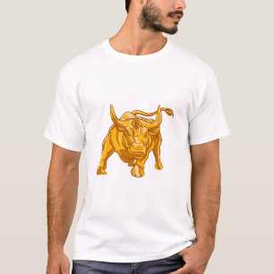 Bitcoin Logo Gold Bull T-Shirt