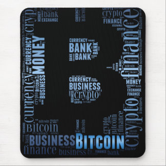 Bitcoin logo graphic wordart mouse pad
