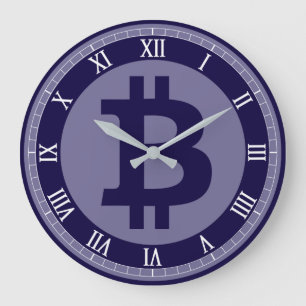 Bitcoin logo graphics business, office wall large clock