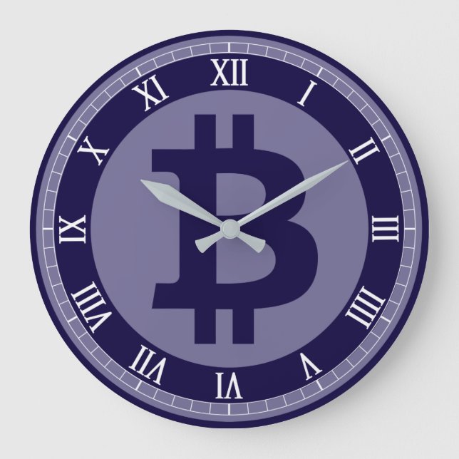 Bitcoin logo graphics business, office wall large clock (Front)