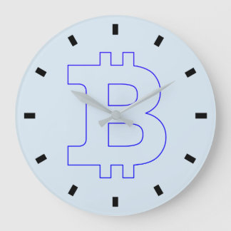 Bitcoin logo graphics business, office wall large clock