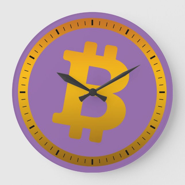 Bitcoin logo graphics business, office wall large clock (Front)