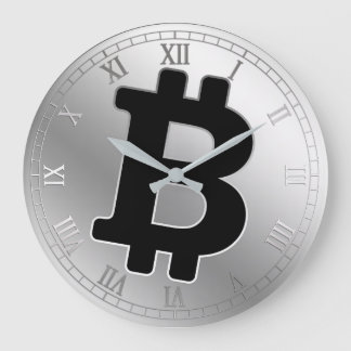 Bitcoin logo graphics business, office wall large clock