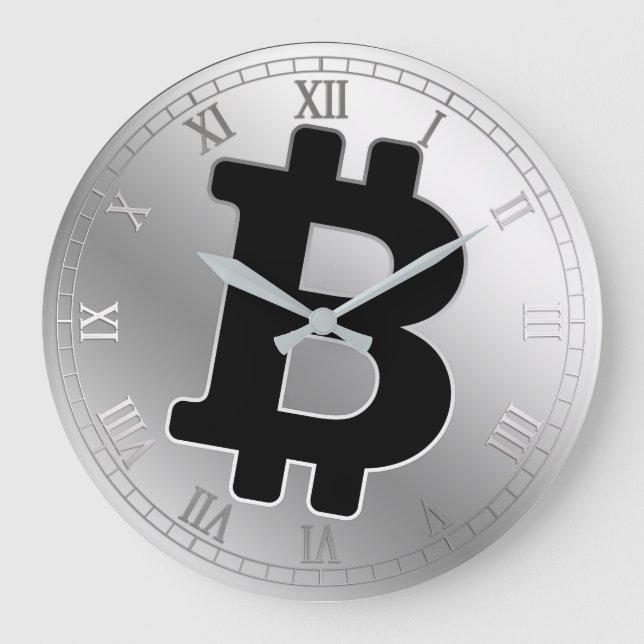 Bitcoin logo graphics business, office wall large clock (Front)