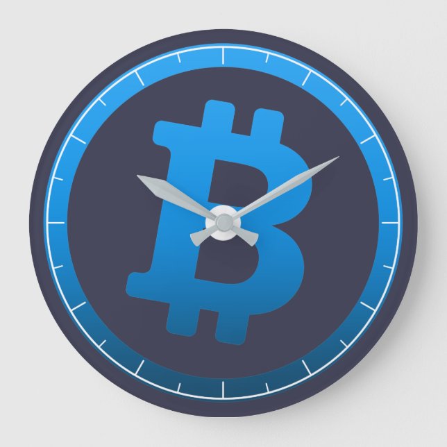 Bitcoin logo graphics business, office wall large clock (Front)