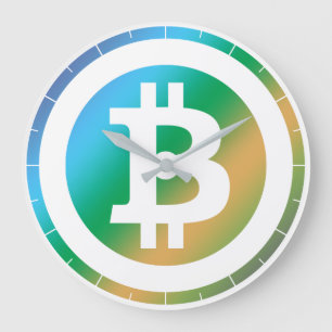 Bitcoin logo graphics business, office wall large clock