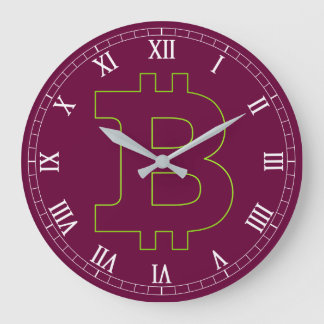 Bitcoin logo graphics business, office wall large clock