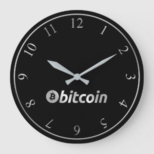 Bitcoin logo graphics business, office wall large clock