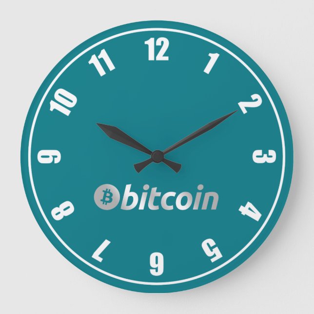 Bitcoin logo graphics business, office wall large clock (Front)
