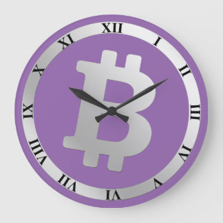 Bitcoin logo graphics business, office wall large clock