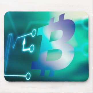Bitcoin logo mouse pad