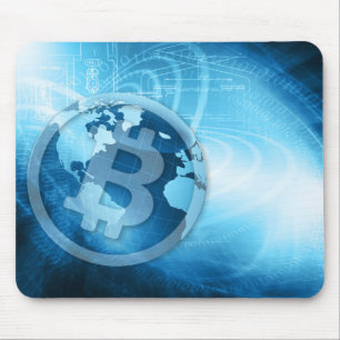 Bitcoin logo mouse pad