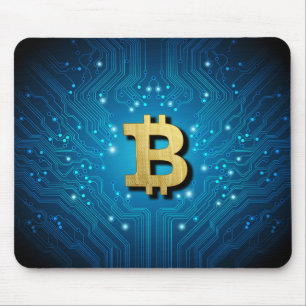 Bitcoin logo mouse pad