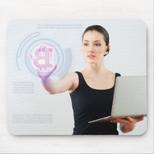 Bitcoin logo mouse pad