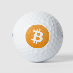 Bitcoin logo on golf ball