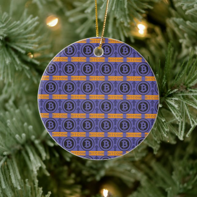Bitcoin Logo Pattern Ceramic Tree Decoration (Tree)