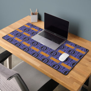 Bitcoin Logo Pattern Desk Mat