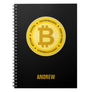 Bitcoin Logo Personalised Add you Name Notebook
