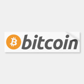 Bitcoin logo + text bumper sticker