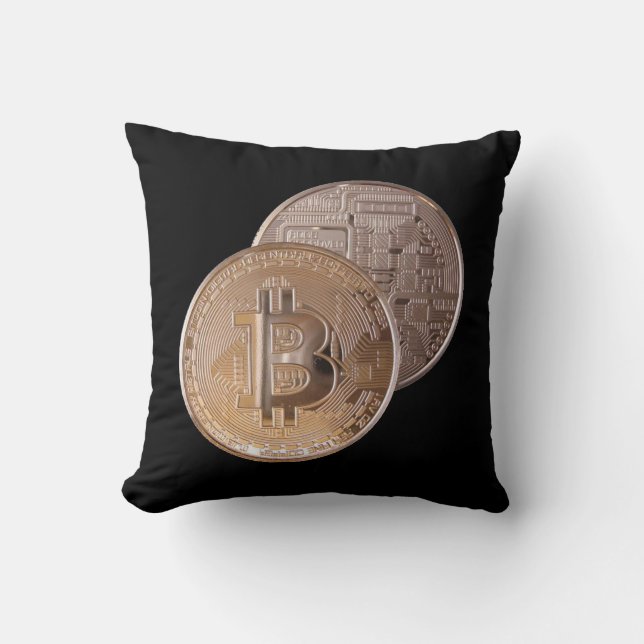 Bitcoin metallic made ​ ​ of copper. M1 Cushion (Front)