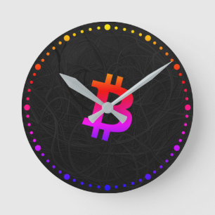 Bitcoin Miami Neuron Black Round Clock